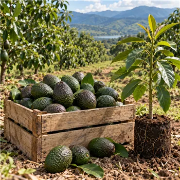 Fresh Hass avocado harvest in Mexico