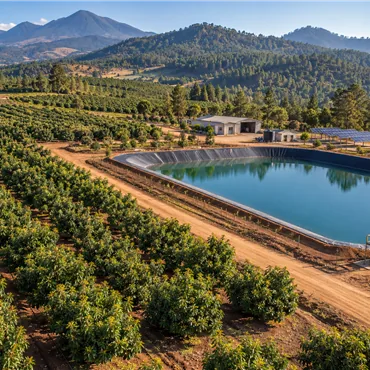 Avocado orchard irrigation infrastructure
